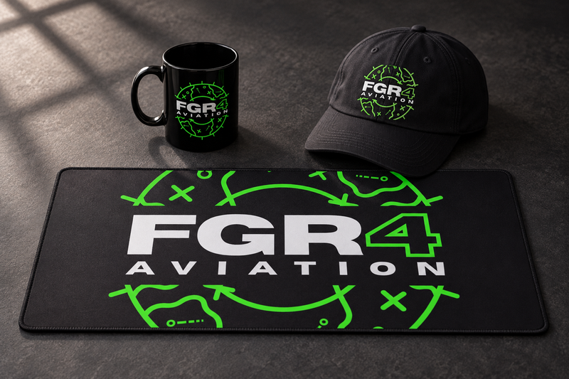 FGR4 Originals black desk mat, cap and mug collection