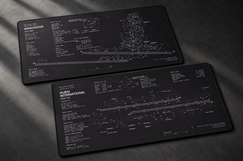 FGR4 Airfield Series Manchester and Dubai airport desk mats