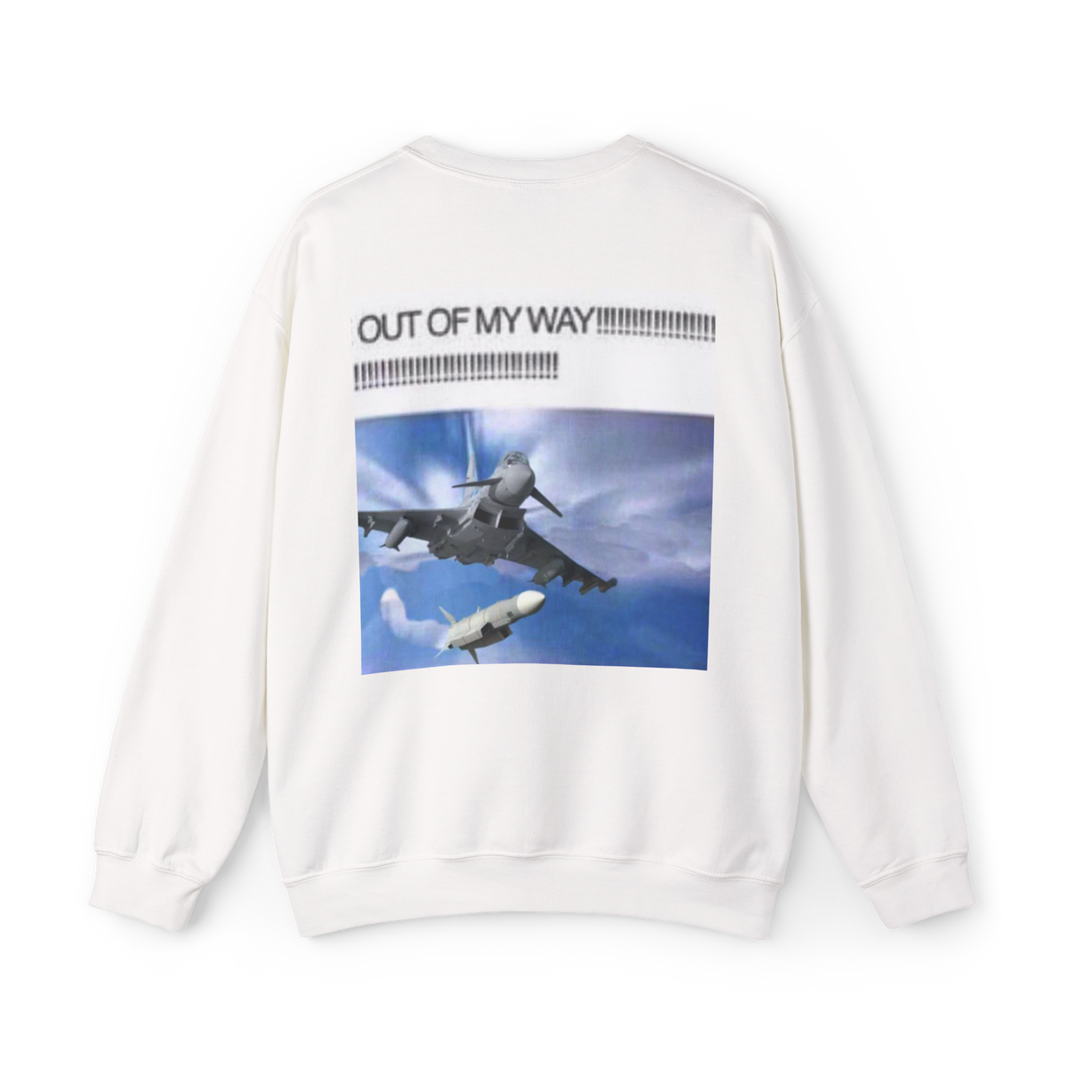 FGR4 Head-On Typhoon Out of My Way white sweatshirt back