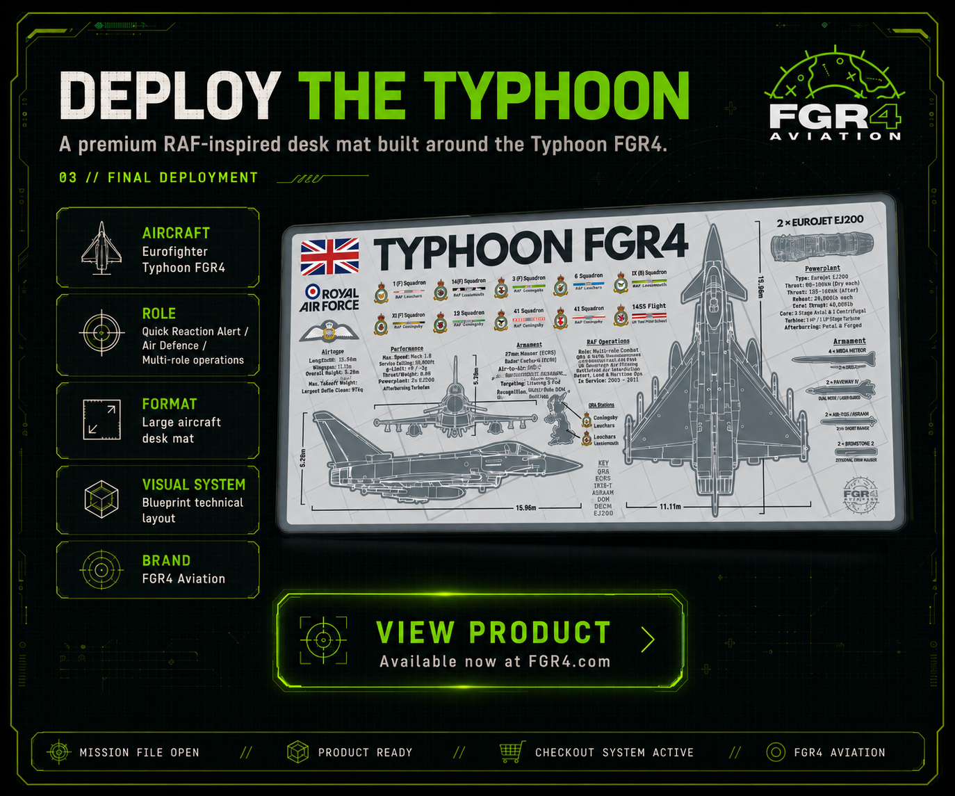Royal Air Force Typhoon FGR4 Desk Mat v2 aircraft visual 3