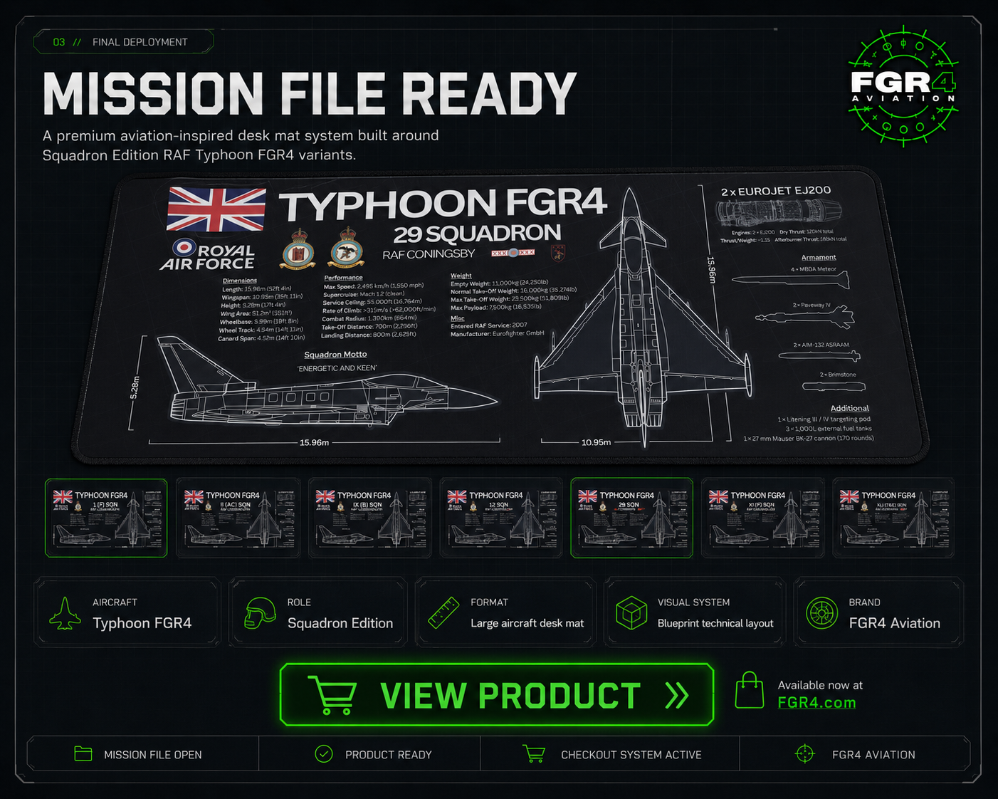 Squadron Edition RAF Typhoon FGR4 Desk Mat aircraft visual 3