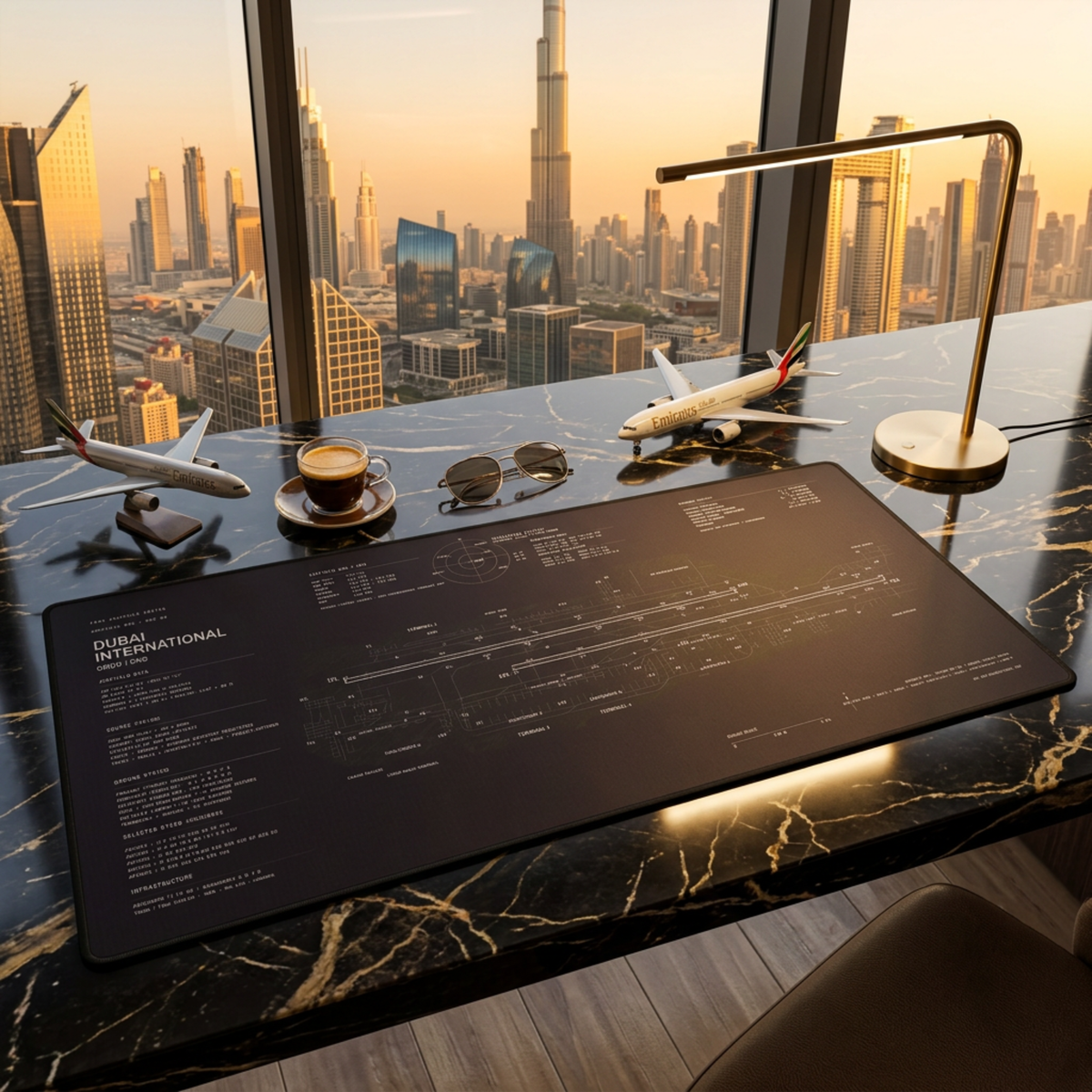 Dubai International Airfield Desk Mat alternate product view