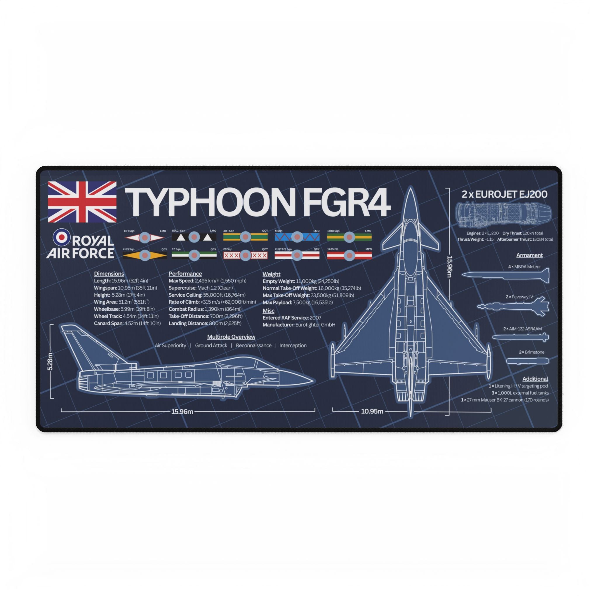 Royal Air Force Typhoon FGR4 Desk Mat