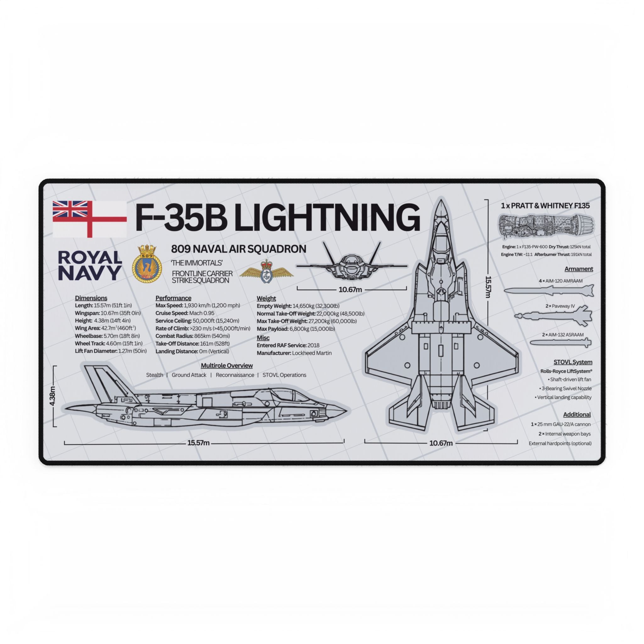 Royal Navy F-35B Lightning Desk Mat