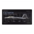 F-22 Raptor Aircraft Series Night Edition desk mat with side-profile U.S. Air Force F-22A Raptor 09-4180 technical design
