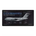 C-17 Globemaster III Aircraft Series Night Edition desk mat with side-profile RAF C-17 Globemaster III ZZ177 technical design