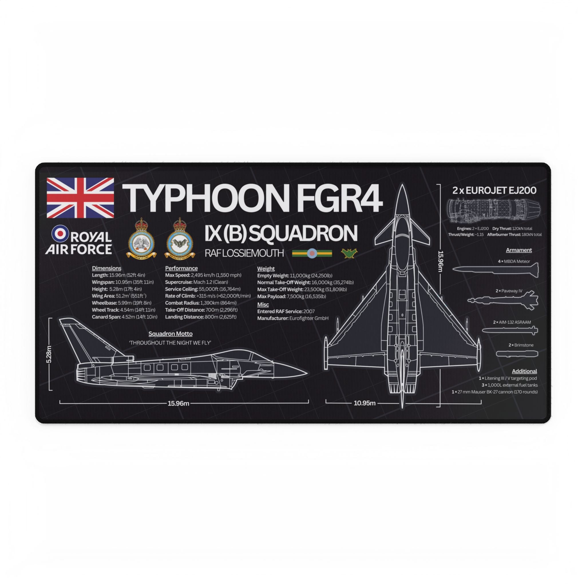 Squadron Edition RAF Typhoon FGR4 Desk Mat