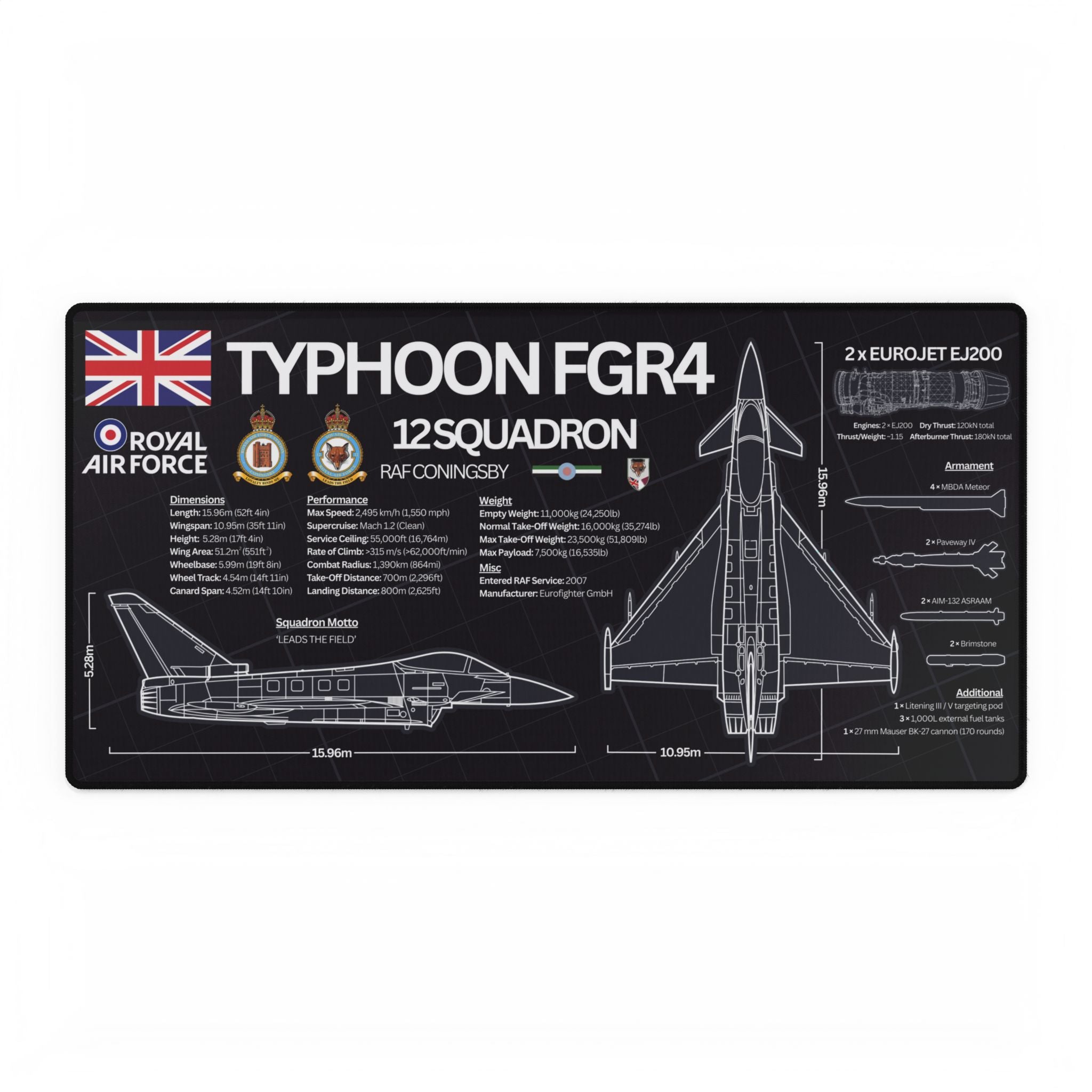 Squadron Edition RAF Typhoon FGR4 Desk Mat