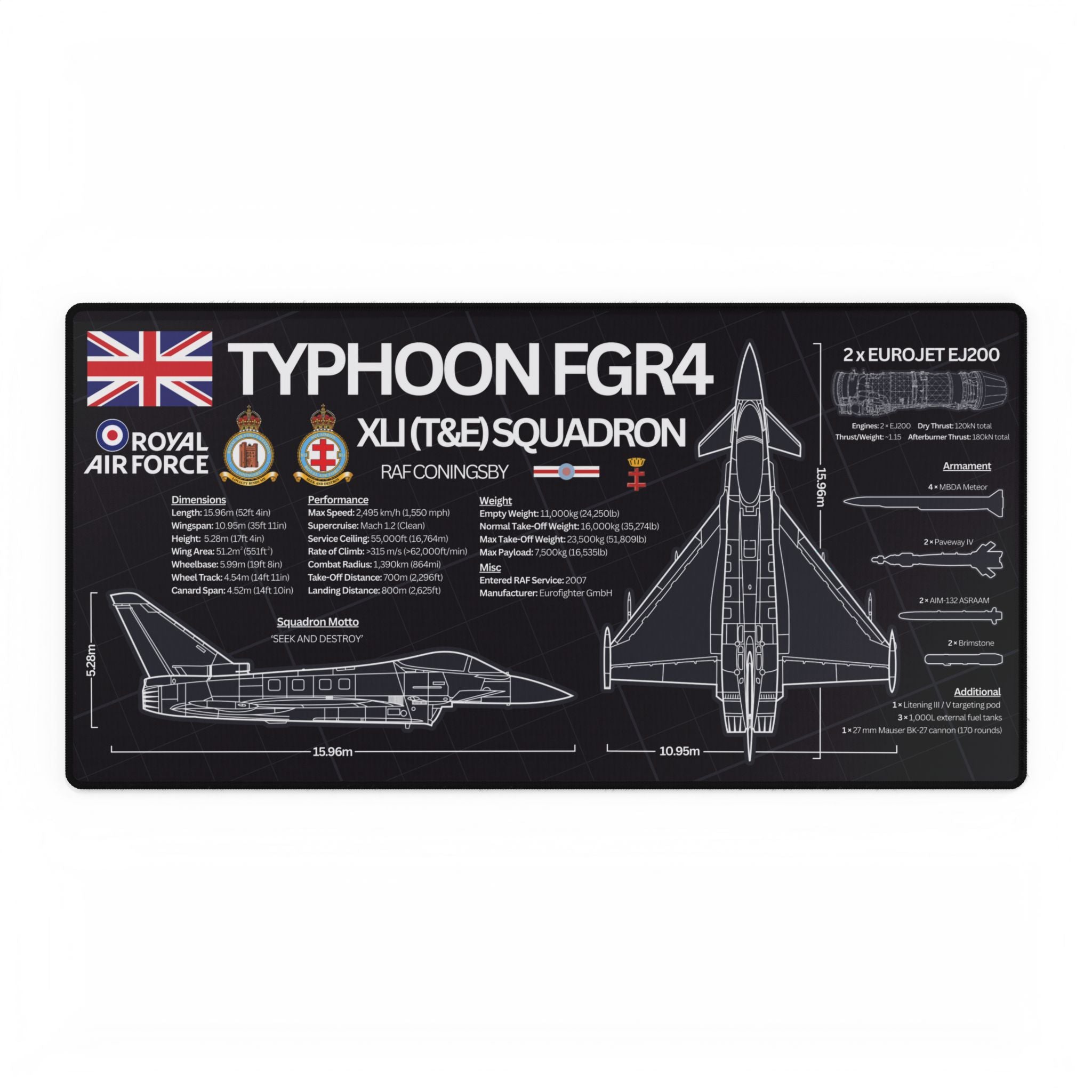 Squadron Edition RAF Typhoon FGR4 Desk Mat