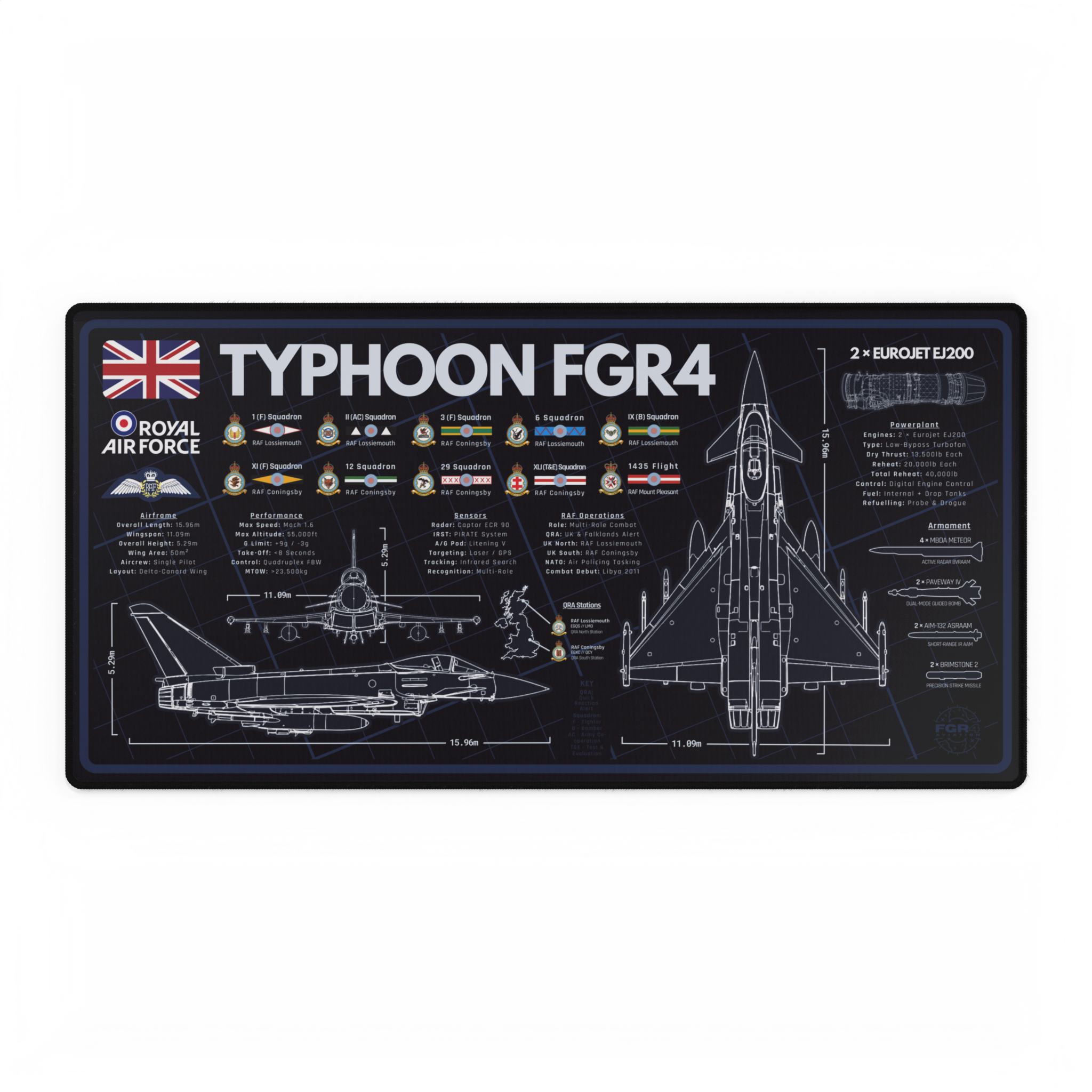 Royal Air Force Typhoon FGR4 Desk Mat v2