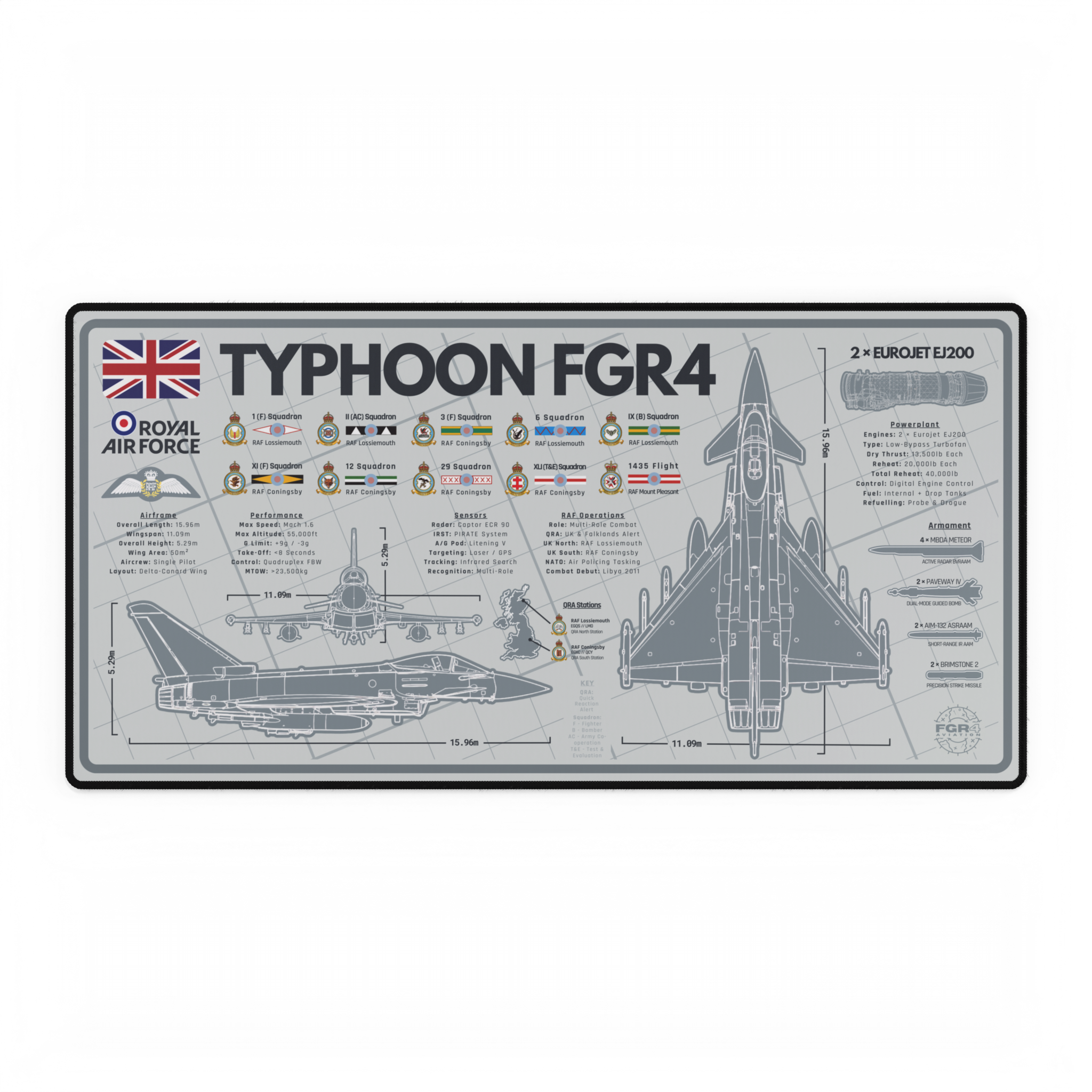 Royal Air Force Typhoon FGR4 Desk Mat v2