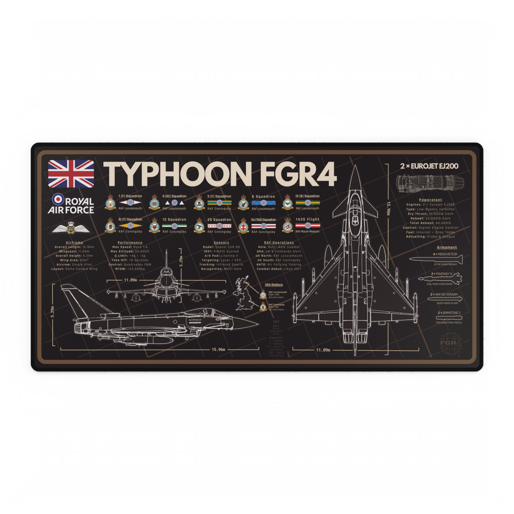 Royal Air Force Typhoon FGR4 Desk Mat v2
