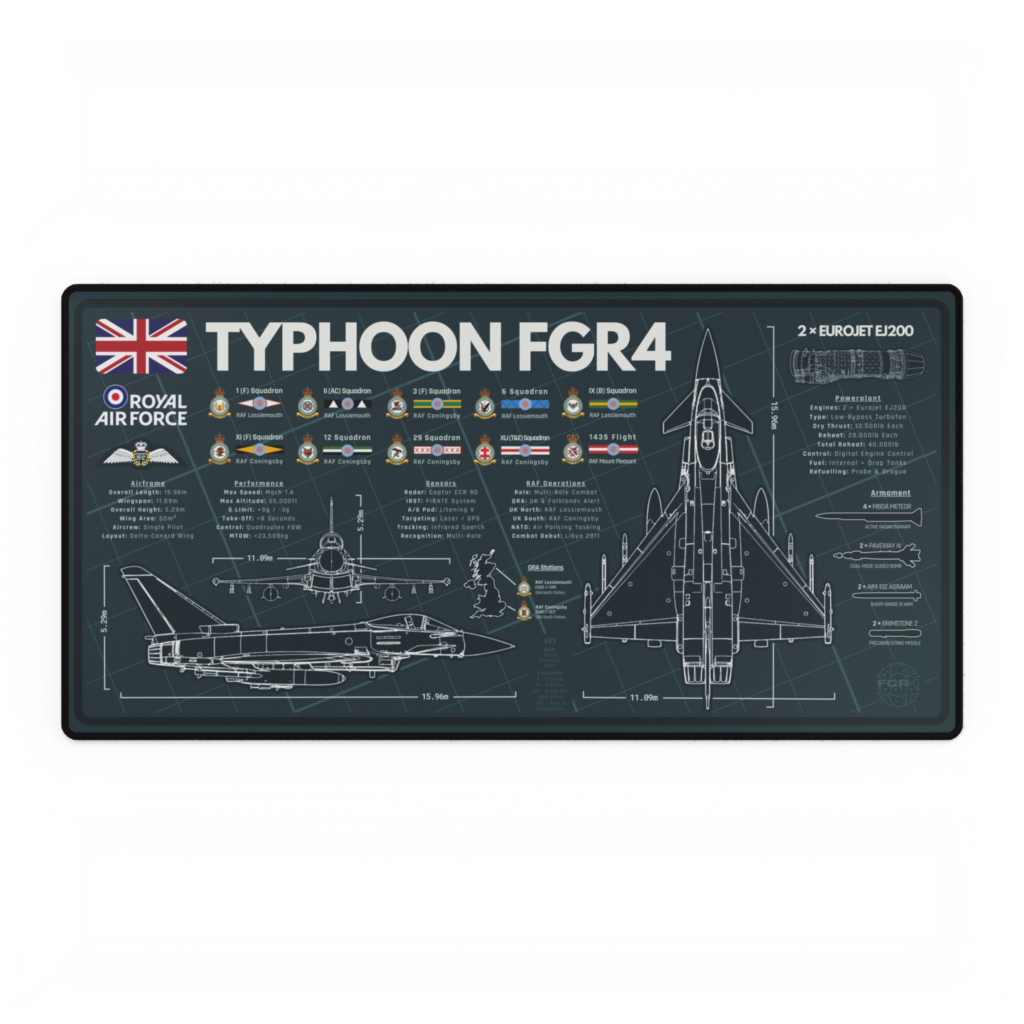 Royal Air Force Typhoon FGR4 Desk Mat v2