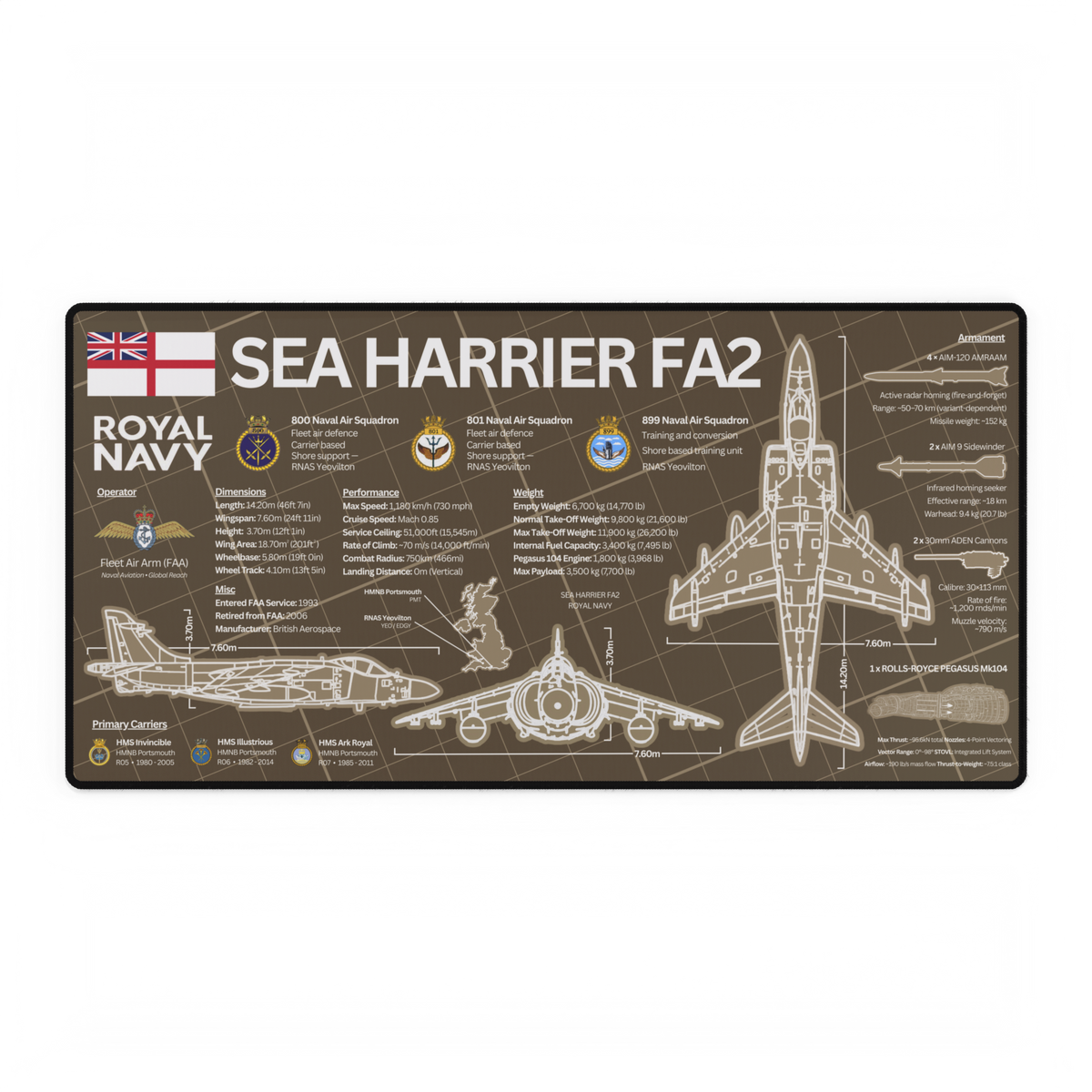 Royal Navy Sea Harrier FA2 Desk Mat product image 4