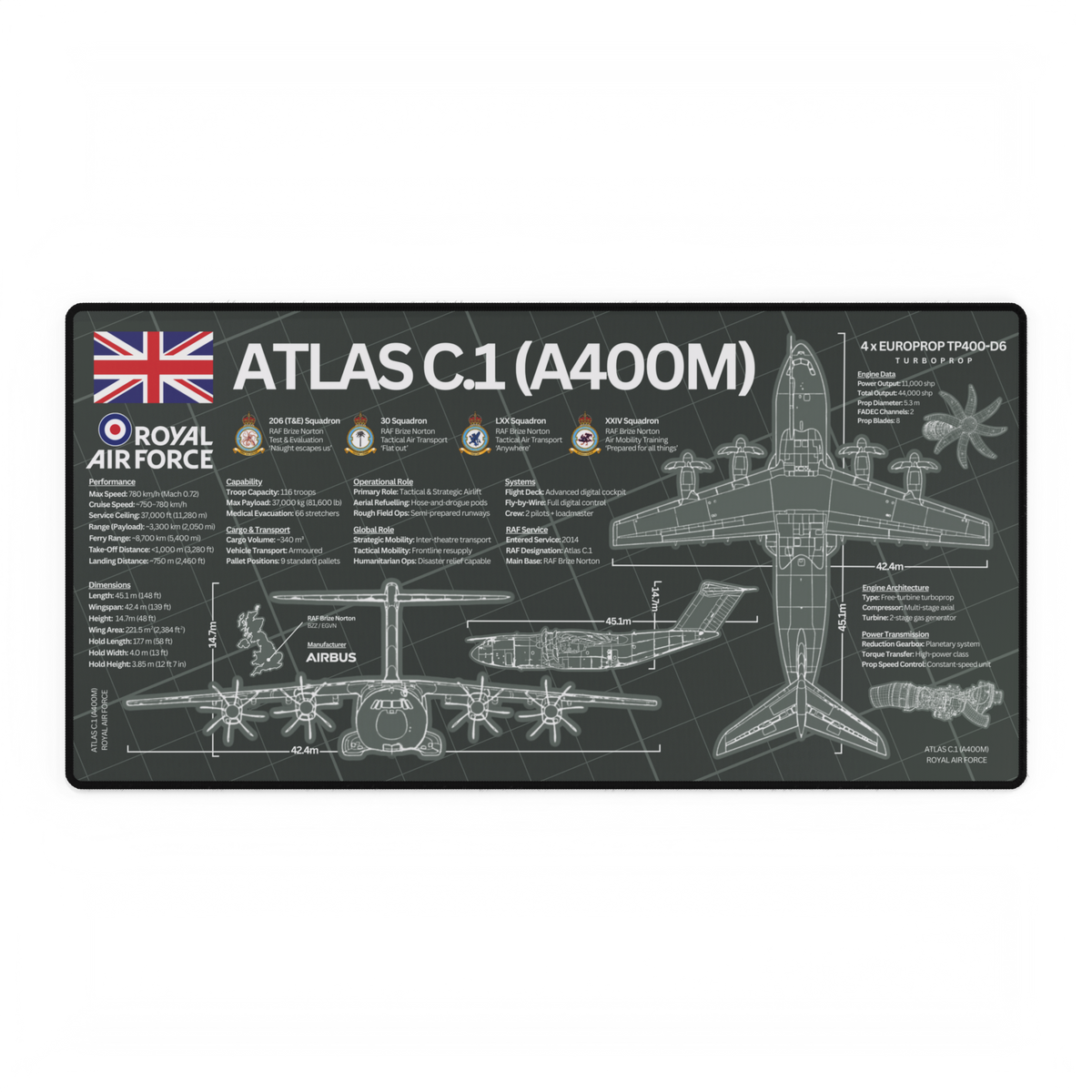 Royal Air Force Atlas C.1 (A400M) Desk Mat product image 2