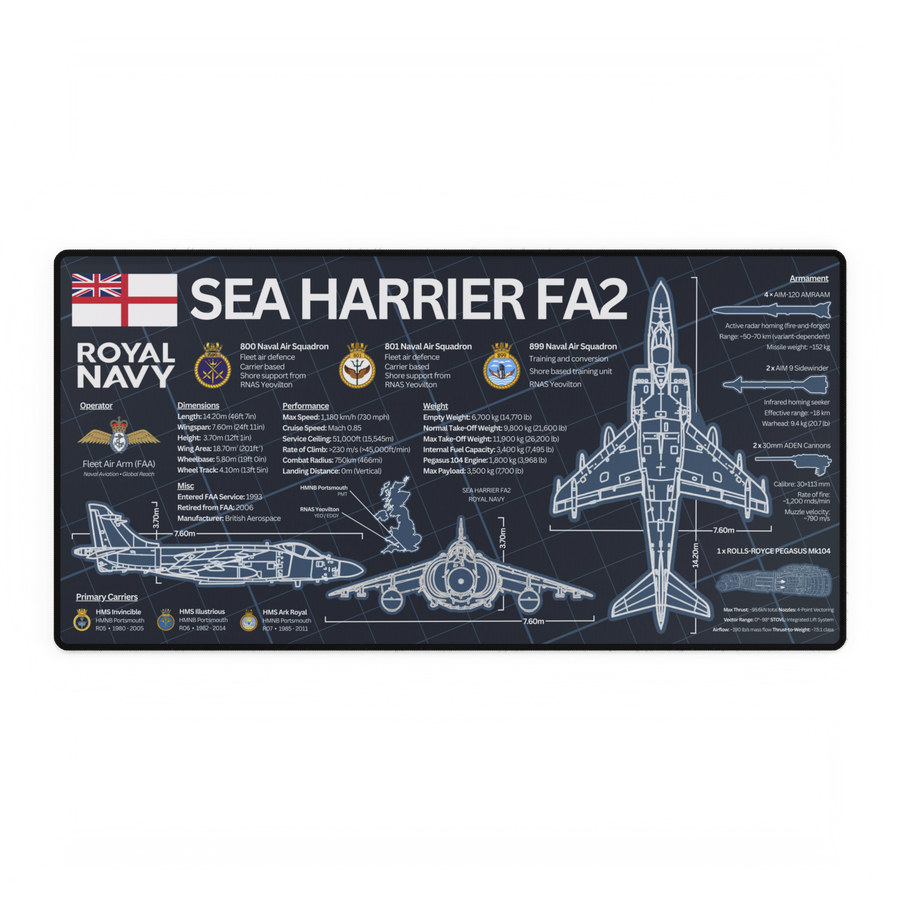 Royal Navy Sea Harrier FA2 Desk Mat product image 1