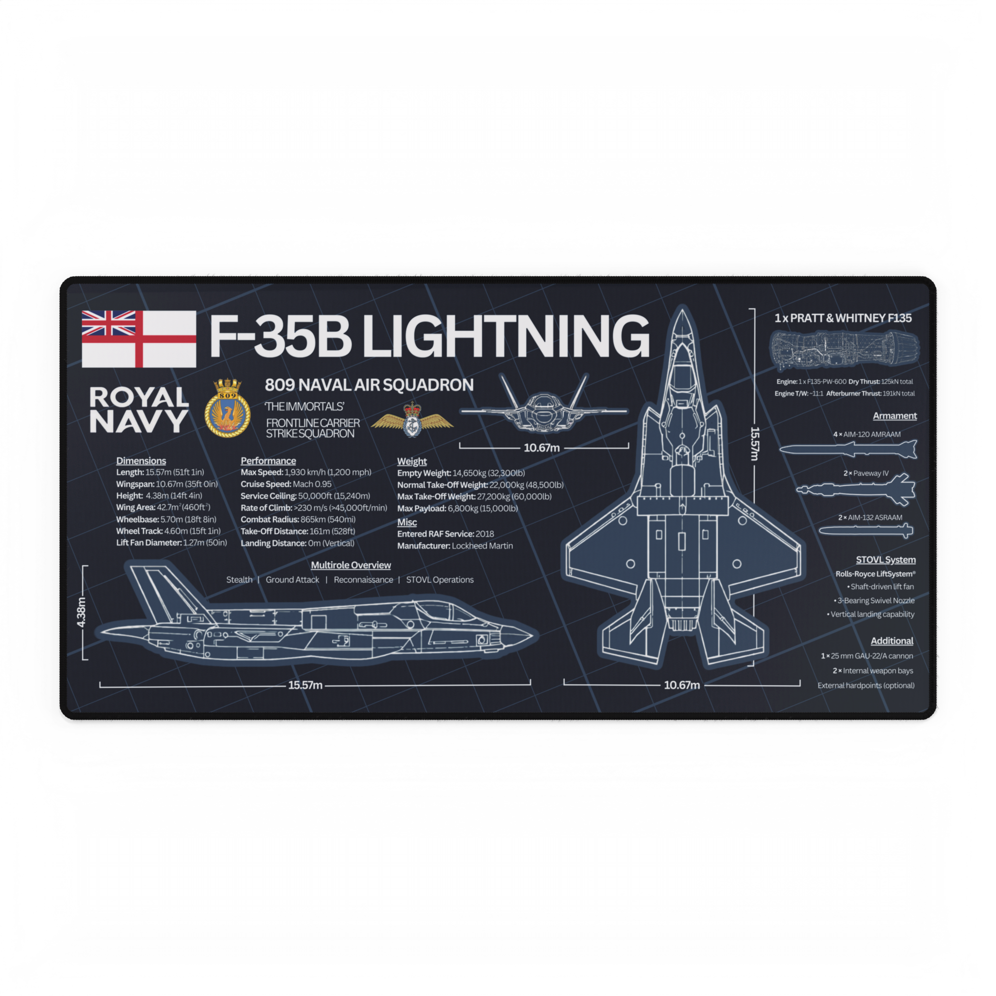 Royal Navy F-35B Lightning Desk Mat