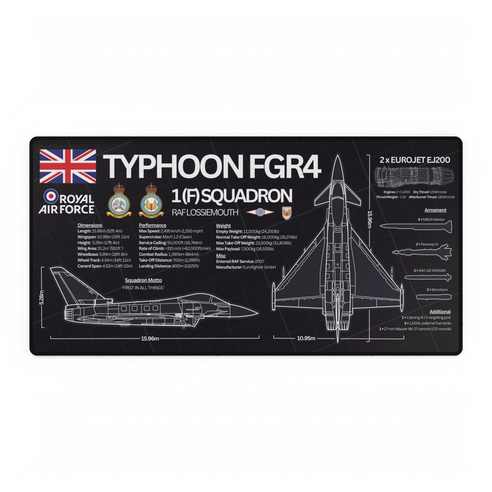 Squadron Edition RAF Typhoon FGR4 Desk Mat