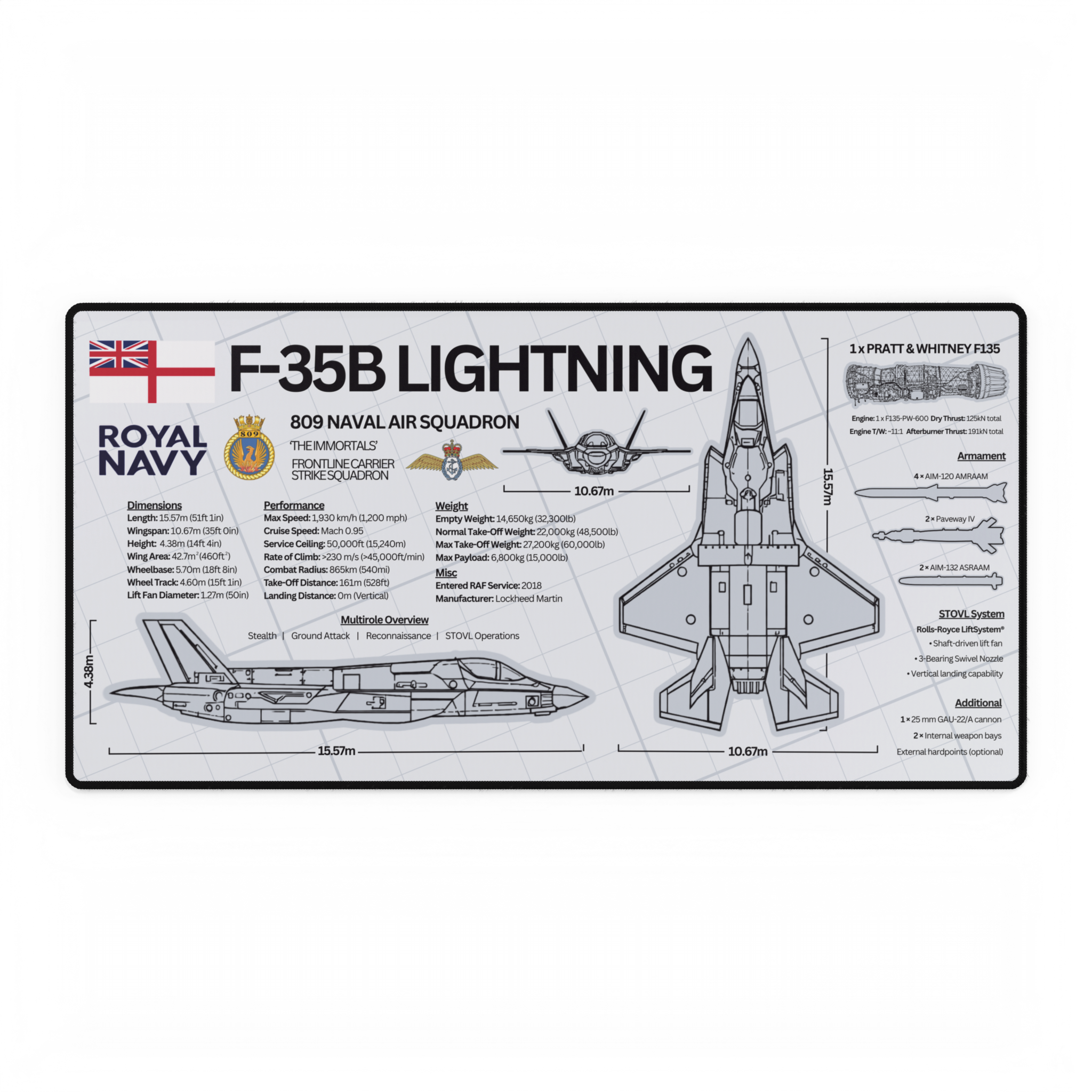 Royal Navy F-35B Lightning Desk Mat