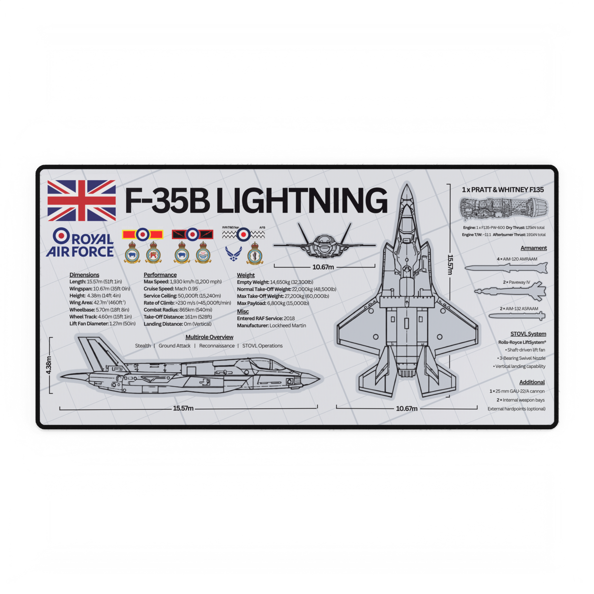 Royal Air Force F-35B Lightning Desk Mat product image 5