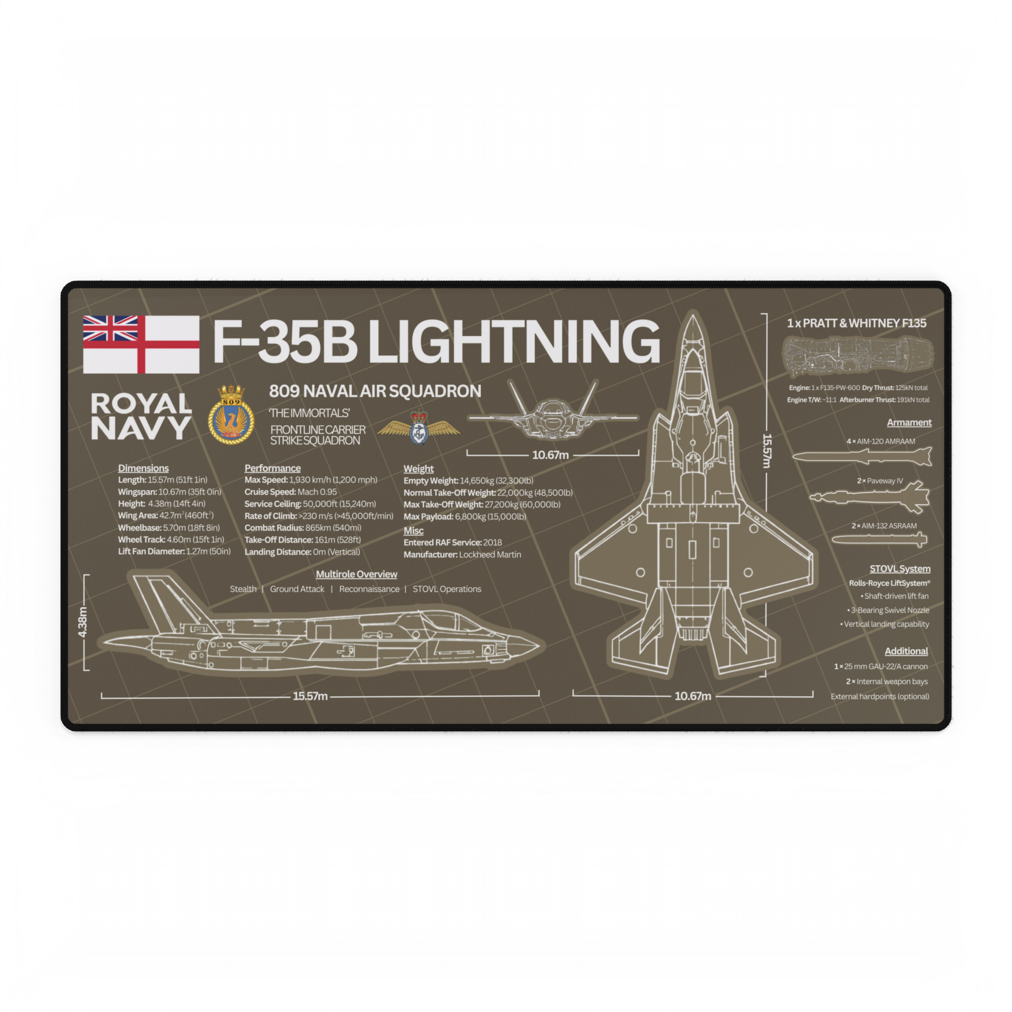 Royal Navy F-35B Lightning Desk Mat