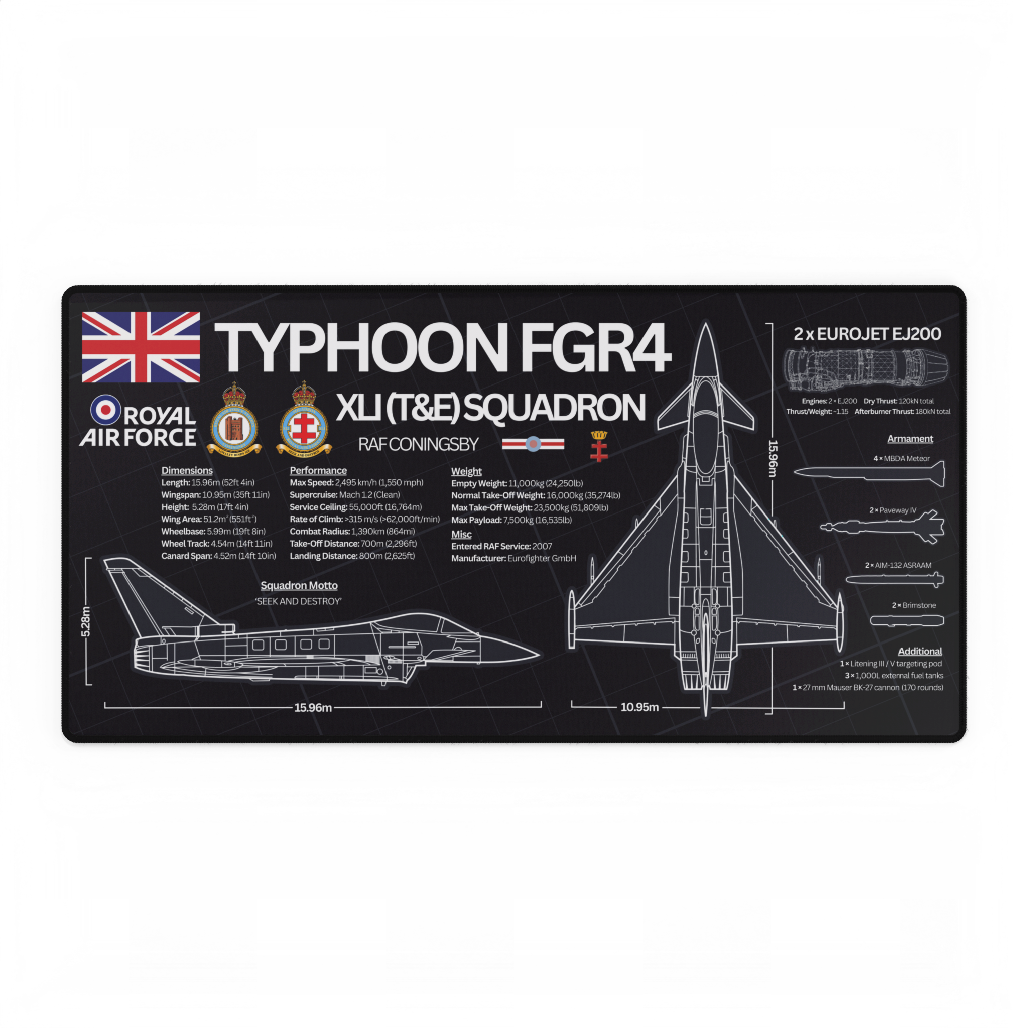 Squadron Edition RAF Typhoon FGR4 Desk Mat