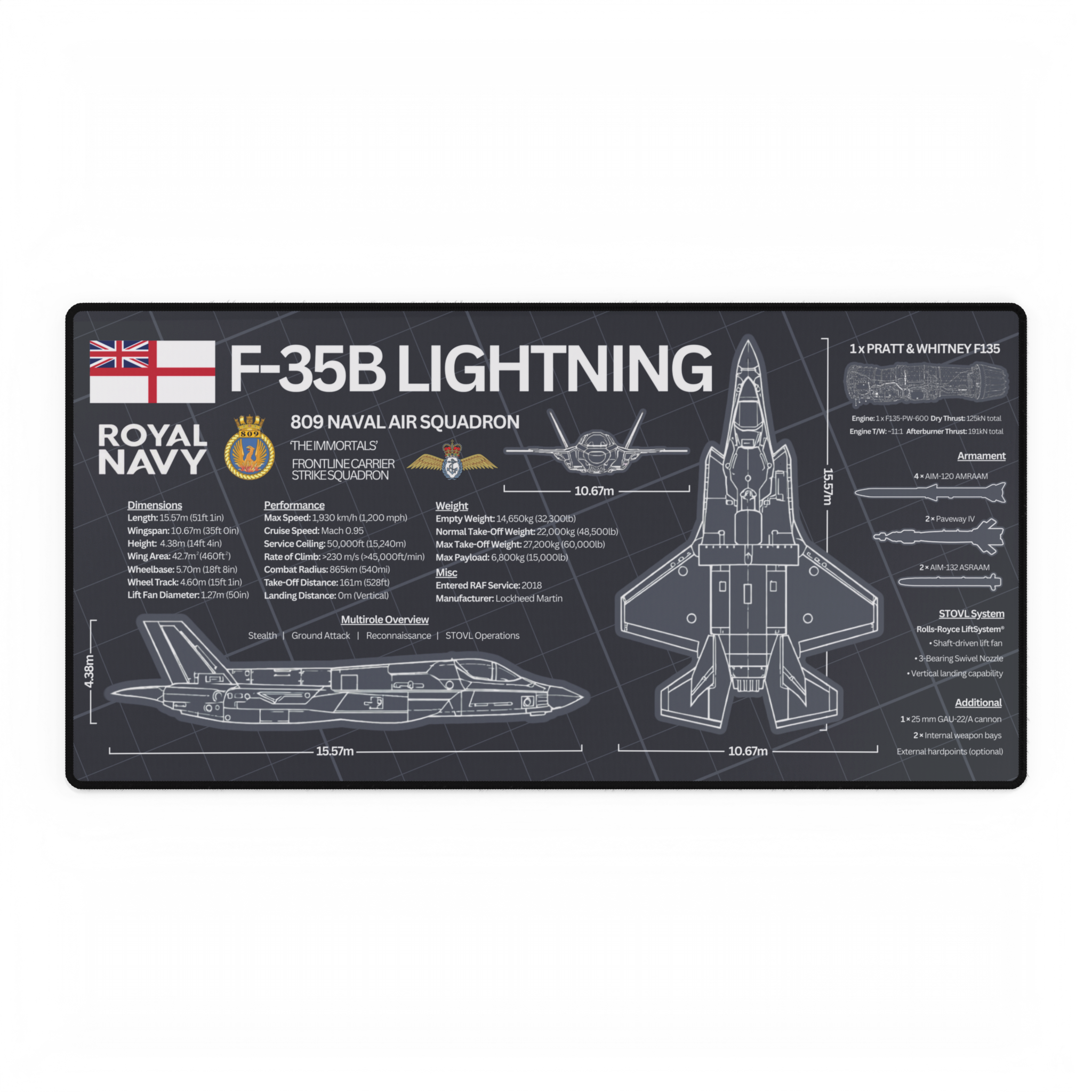 Royal Navy F-35B Lightning Desk Mat