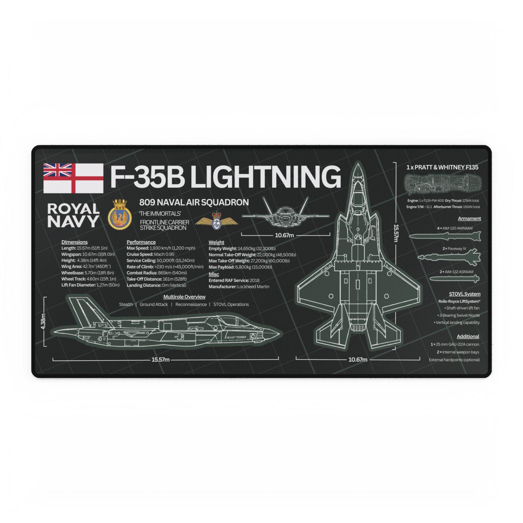 Royal Navy F-35B Lightning Desk Mat