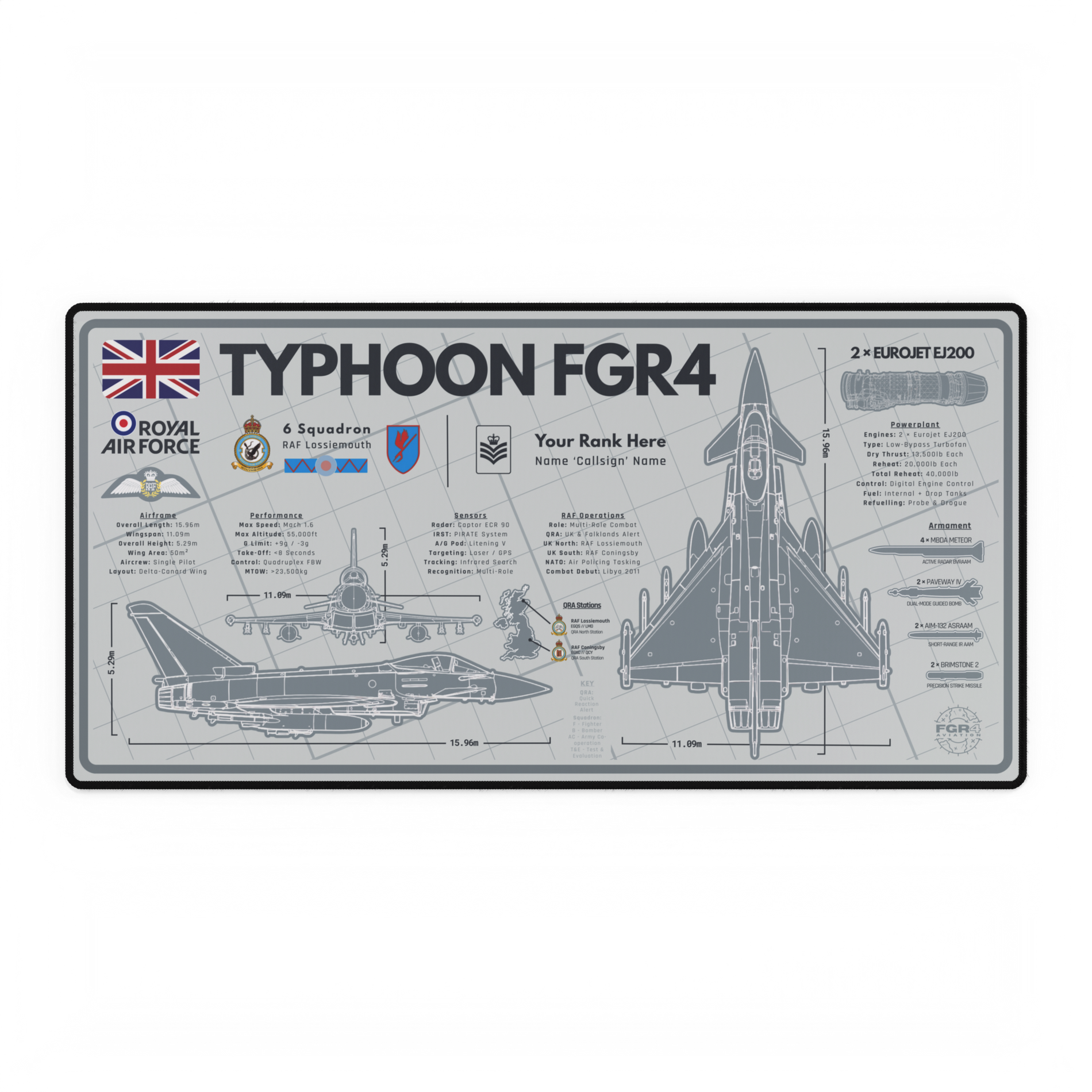 FGR4 aviation desk mat