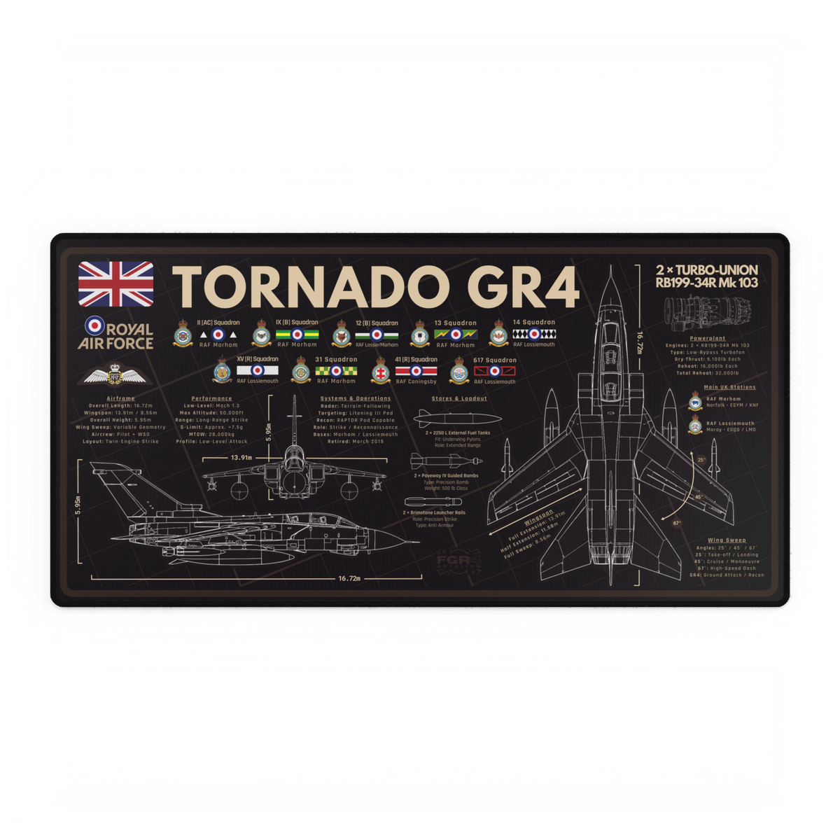 Royal Air Force Tornado GR4 Desk Mat product image 3