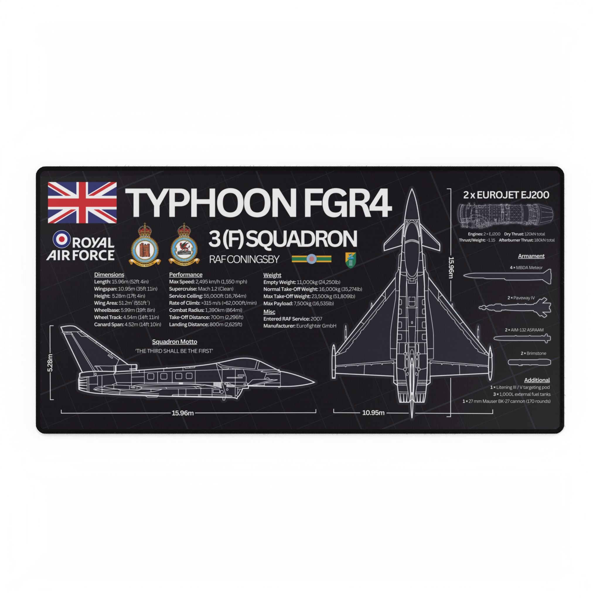 Squadron Edition RAF Typhoon FGR4 Desk Mat