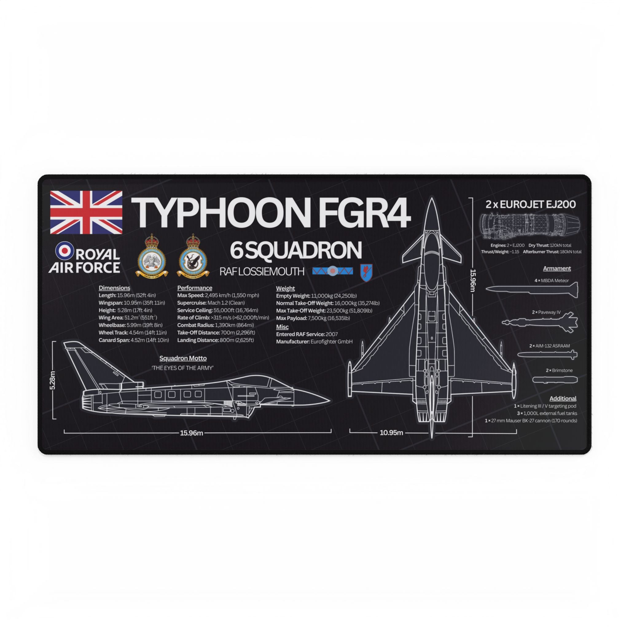 Squadron Edition RAF Typhoon FGR4 Desk Mat